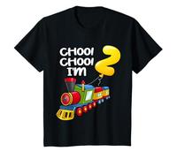 Youth Choo Choo I'm 2 Years Old Locomotive Boys Train 2nd Birthday T-Shirt