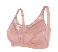 Youth Consecration Blouse Sports Bra for Women Wire-free Comfort Sleep Bra Plus Size Workout Activity Bras with Non-Removable Padding Shaping Bra Straps Transparent, Pink, UK 14