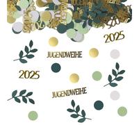 Youth Consecration Decorative Confetti, Pack of 200 Happy Youth Consecration with Leaves and Polka Dots Set Table Decoration Youth Consecration Decoration Youth Consecration Gifts for Boys Girls