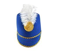 Youth Cowboy Hats for Men Honor Guard Hat Drum High Top Honor Cap (Blue, One Size)