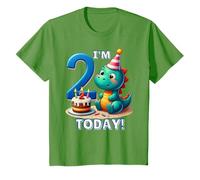 Youth Dinosaur Themed T for Boys 2nd Birthday Party I'm 2 Today T-Shirt