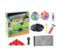 Youth Football Equipment, Soccer Training Gear, Sports Ball with Elastic Cord, Includes Carry Bag, Improve Passing and Tackling Skills, Adult and High School Game, 18cm, Multicolor,1 Set