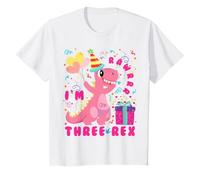 Youth Girl 3rd Birthday Three Rex saurus Third 3 Year Old Dinosaur T-Shirt