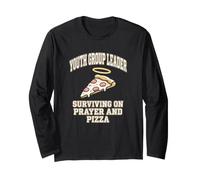 Youth Group Leader Surviving On Prayer and Pizza Bible Study Long Sleeve T-Shirt