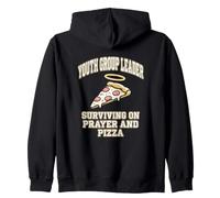 Youth Group Leader Surviving On Prayer And Pizza Bible Study Zip Hoodie
