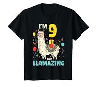 Youth Im 9 Llamazing Llama Cute Alpaca Animal 9th Birthday Gift T-Shirt