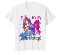 Youth It's My 4th (4 Years) Birthday Mermaid Theme Outfit Girls T-Shirt