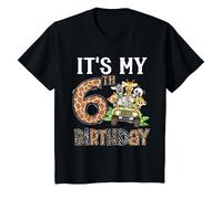 Youth It's My 6th Birthday Zoo Jungle Safari 6 Years Old Animals T-Shirt