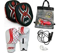 Youth/Kids Boxing Gloves & Focus Pads Set for boys and girls Junior Twins Kickboxing Punching Professional Training - Hook and Jab MMA Punch Thai Strike Bag Set