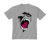 Youth Kids Childrens Gorilla Monkey King Kong Face T-Shirt Heather Grey 7-8 Years (M)