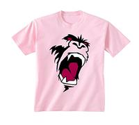 Youth Kids Childrens Gorilla Monkey King Kong Face T-Shirt Pink 12-13 Years (XL)
