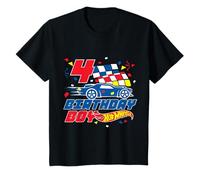 Youth Kids Hot Wheels - 4 Birthday Boy T-Shirt