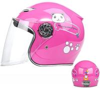 Youth Kids Light Motorcycle Hel-Met with Visor Moped DOT Approved Street Bike 3-14 Years Old Boys Girls Open Face Children Go-Kart Cruiser Four Wheeler ATV A5,50-55cm