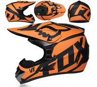 Youth Kids MTB Motocross Helmet-set with Goggles Gloves Mask, Adult Full Face Offroad Street Enduro ATV Scooter Motorbike Helmets, Unisex Downhill Racing Dirt Bike Crash Helmet,Color J- XL(58~59CM)