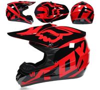 Youth Kids MTB Motocross Helmet-set with Goggles Gloves Mask, Adult Full Face Offroad Street Enduro ATV Scooter Motorbike Helmets, Unisex Downhill Racing Dirt Bike Crash Helmet,Color A- XL(58~59CM)