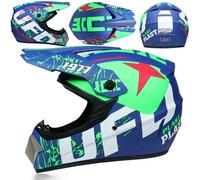 Youth Kids MTB Motocross Helmet-set with Goggles Gloves Mask, Adult Full Face Offroad Street Enduro ATV Scooter Motorbike Helmets, Unisex Downhill Racing Dirt Bike Crash Helmet,Color V- L(56~57CM)