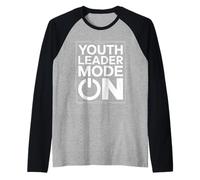 Youth Leader Mode On Young Ministry |- Raglan Baseball Tee