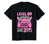 Youth Level 9 Unlocked 9th birthday girl video gamer 9 years old T-Shirt