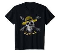 Youth Luffy Straw Hat Pirates Logo Skull & Crossbones Kids T-Shirt