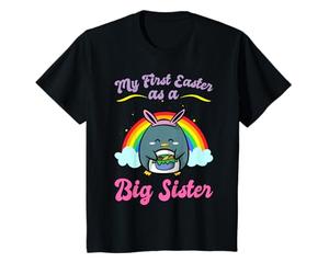 Youth My First Easter As A Big Sister Cute Easter Bunny Egg Hunt T-Shirt