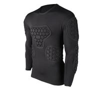 Youth Padded Shirt, Black Long Sleeve Football Compression Shirt | Padded Football Shirt Keeps You Dry and Cool During Intense Games.