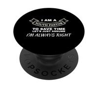Youth Pastor Always Right Religious Leader Faith PopSockets Adhesive PopGrip