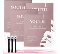 YOUTH PDRN Pink Collagen Face Mask, Youth Salmon Pdrn Pink Collagen Gel Mask, YOUTH PDRN with Salmon DNA For Glass Glow Skin Elasticity Improvement, Hydrating (16Pcs/4Box)