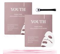 YOUTH PDRN Pink Collagen Face Mask, Youth Salmon Pdrn Pink Collagen Gel Mask, YOUTH PDRN with Salmon DNA For Glass Glow Skin Elasticity Improvement, Hydrating (8Pcs/2Box)