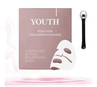 YOUTH PDRN Pink Collagen Face Mask, Youth Salmon Pdrn Pink Collagen Gel Mask, YOUTH PDRN with Salmon DNA For Glass Glow Skin Elasticity Improvement, Hydrating (4Pcs/1Box)