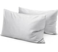 Youth Pillowcase 16" x 22" Size Set of 2 PC Kids Travel Pillow Case Cover Zipper Closure 600 Thread Count 100% Soft Egyptian Cotton & Hypoallergenic Youth Toddler Pillowcase 16x22, Silver Grey