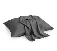 Youth Pillowcase Pack of 2 Toddler Travel Pillow Cases 100% Soft Egyptian Cotton, 500 Thread Count with Zipper Closure for Small Travel Pillowcase 16x22 inch, Dark Grey Solid