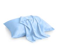 Youth Pillowcase Pack of 2 Toddler Travel Pillow Cases 100% Soft Egyptian Cotton, 500 Thread Count with Zipper Closure for Small Travel Pillowcase 16x22 inch, Light Blue