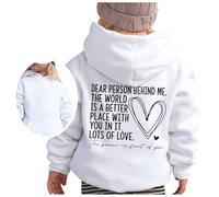 Youth Preppy Hoodies for Girls Boys Heart Letter Print Y2K Hooded Sweatshirt Pullover Top Kids Oversized Hoodies Hoodie for Kids (White, 12-24 Months)