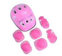 Youth Protective Gear Set Helmet Knee Elbow Wrist Guards | Robust PE shell, shock-resistant, scratch-proof, internal EVA filling, secure head protection