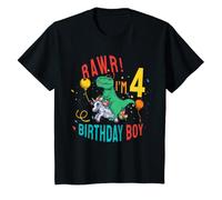 Youth Rawr Im 4 Dinosaur T Rex 4th Birthday Unicorn 4 Years Old T-Shirt