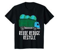 Youth Reuse Reduce Recycle Garbage Truck Earth Boys Kids Toddlers T-Shirt