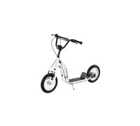 Youth Scooter Front and Rear Caliper Dual Brakes 12-Inch Inflatable Front Wheel Ride On Toy For Age 5+, White
