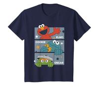 Youth Sesame Street Elmo Cookie Monster And Oscar Trio Kids T-Shirt