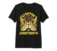 Youth Shoes Steppin Into Juneteenth African American Kids Premium T-Shirt