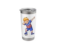 Youth Soccer Dab American Flag Celebration Move Stainless Steel Insulated Tumbler