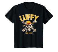 Youth Straw Hat Pirates Monkey D Luffy Skull Crossbones Kids T-Shirt