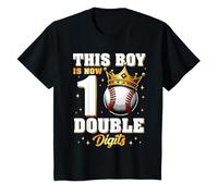 Youth This Boy Double Digits Ten Baseball 10 Years Old Birthday T-Shirt