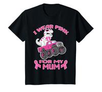 Youth Trex Breast Cancer Kids I Wear Pink For My Mum, mom, mama T-Shirt