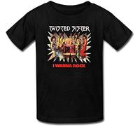 Youth Twisted Sister I Wanna Rock Kids Boys and Girls T-Shirt T-Shirt Graphic Unisex Tee Shirt Black