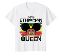 Youth Young Ethiopian Queen Ethiopia Flag Cute Ethiopian Girl T-Shirt