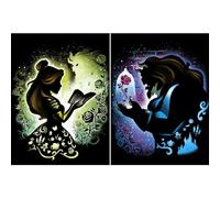Youtheart Diamond Art Beauty Beast Painting with Diamonds, 5D Full Drill Cross Stitch Embroidery Kits (2 Packs)