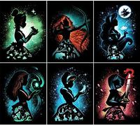 Youtheart Diamond Painting Princesses Diamond Art, 5D Full Drill Cross Stitch Embroidery Kits (6 Packs)