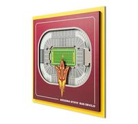 YouTheFan NCAA Arizona State Sun Devils 3D Stadium Series Wall Art | 12” x 12”, Precision 3D Stadium Replica, Multi-Layer, Officially Licensed Ready To Hang Artwork, Team Decor, Great For Fans