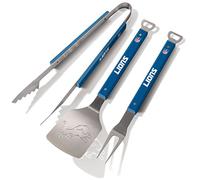 YouTheFan NFL Detroit Lions Spirit Series 3-Piece BBQ Set, Stainless Steel, 22" x 9"