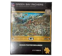 YouTheFan NFL Green Bay Packers Joe Journeyman NFL Puzzle & Bonus Poster, Team Colors, 15" X 20"